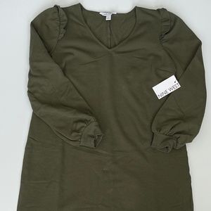 Nine West NWT T-shirt dress with ruffled shoulders